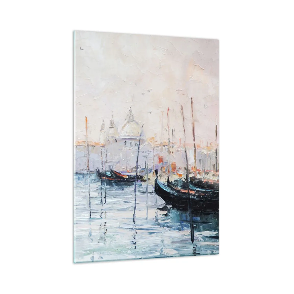 Schilderen op glas - Achter het water, achter de mist - 50x70 cm