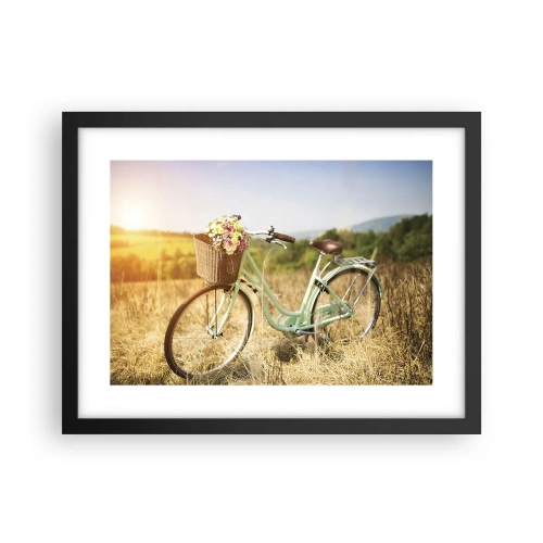 Poster in een zwarte lijst - Ik blijf hier nog even - 40x30 cm