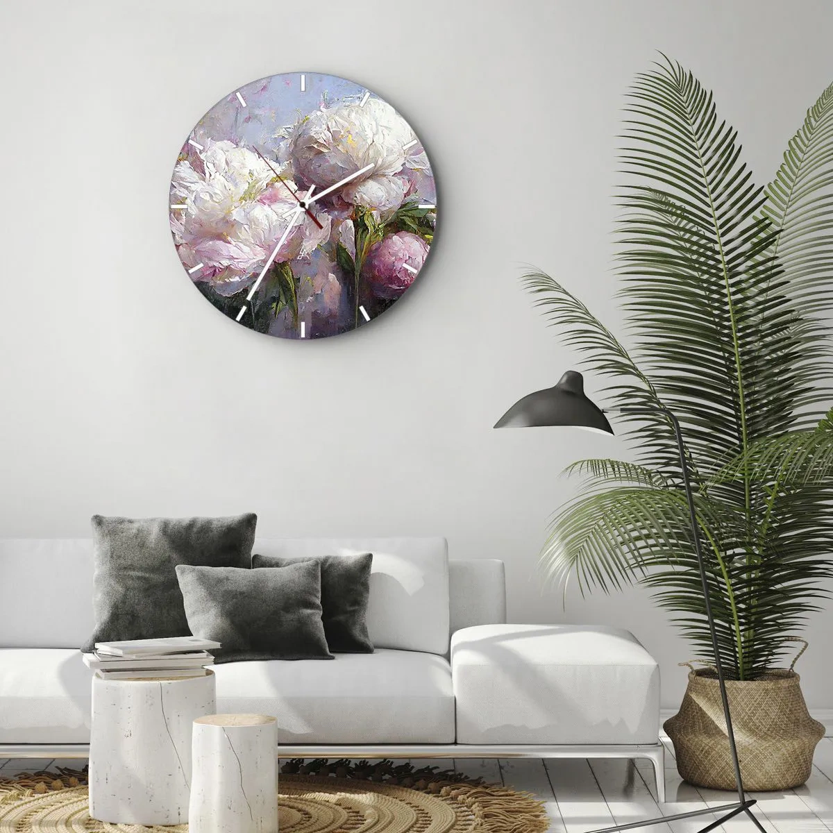 Wandklok - Klok - Een boeket vol leven - 40x40 cm