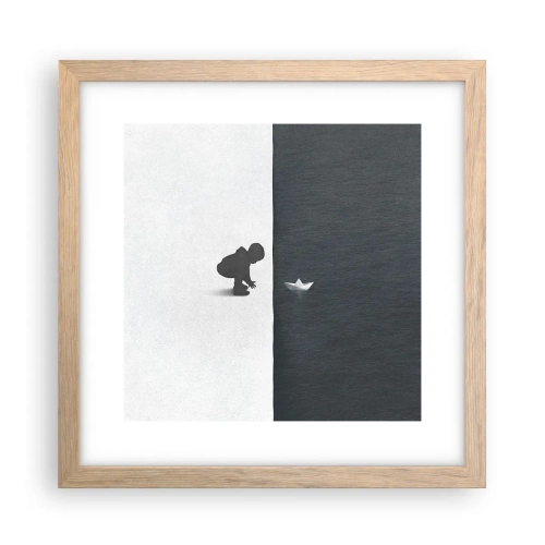 Een poster in een licht eiken lijst - Geweldige expeditie - 30x30 cm