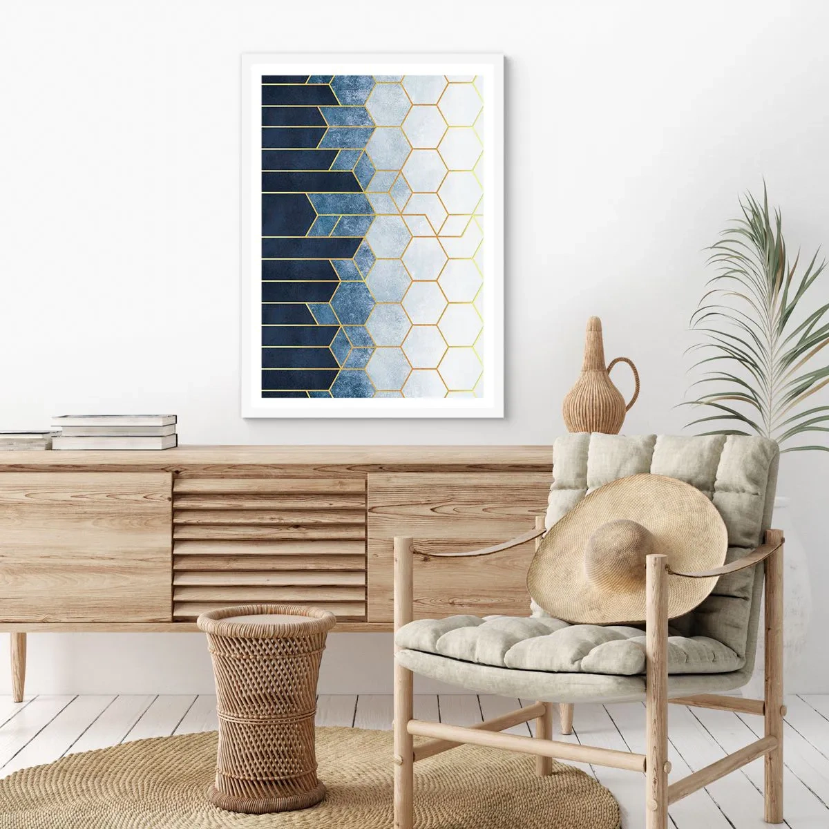 Poster in een witte lijst - Compositie in een gesyncopeerd ritme - 61x91 cm