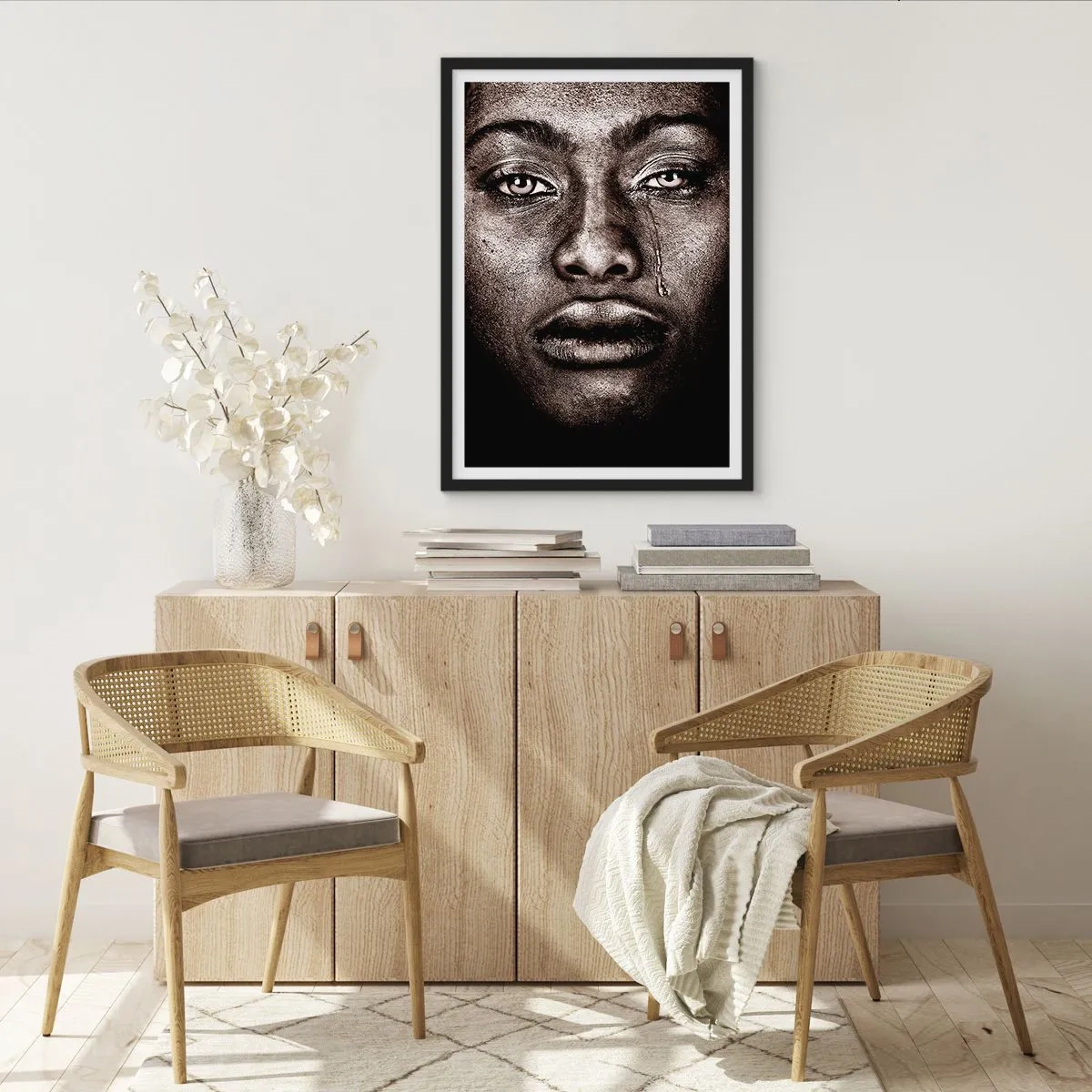 Poster in een zwarte lijst - een traan - 61x91 cm