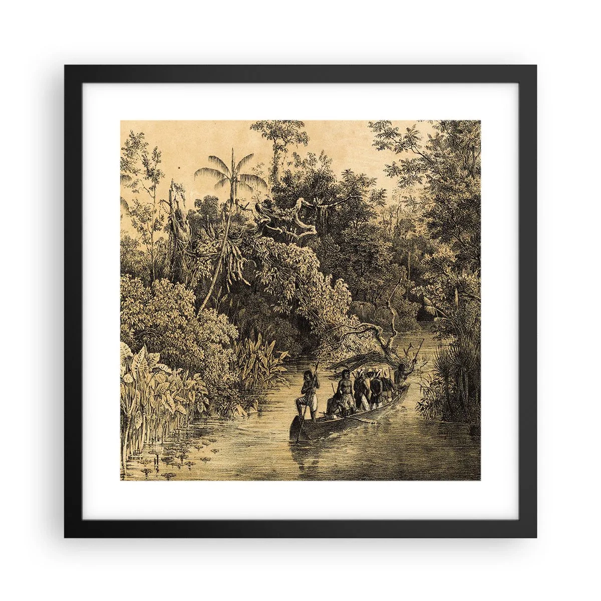 Poster in een zwarte lijst - Expeditie naar de bron - 40x40 cm
