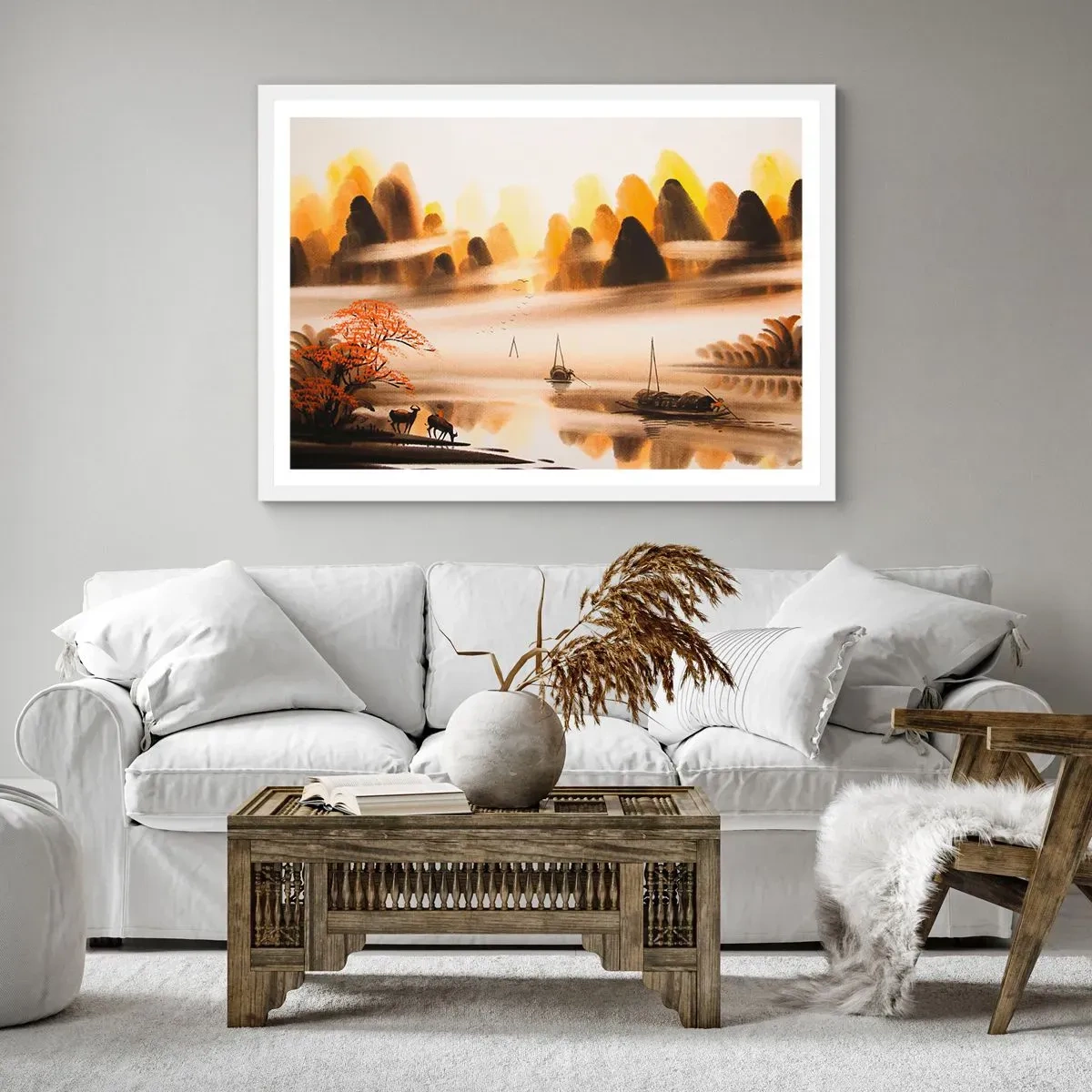 Poster in een witte lijst - Verder dan het Verre Oosten - 100x70 cm