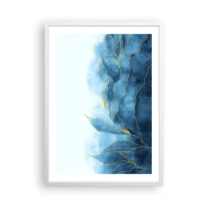 Poster in een witte lijst - Blauw in goud - 50x70 cm
