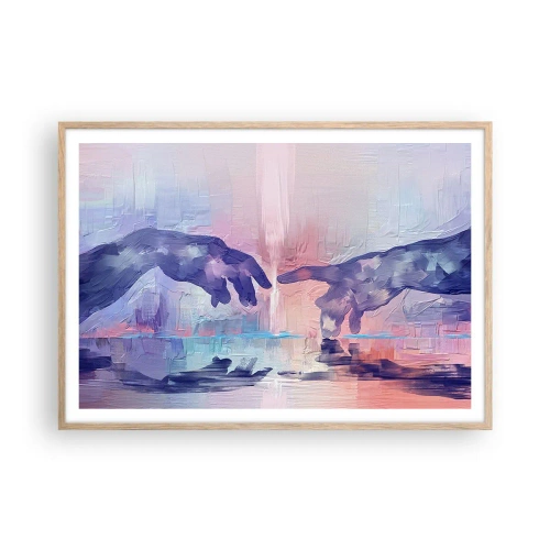 Een poster in een licht eiken lijst - Goddelijke levensvonk - 100x70 cm