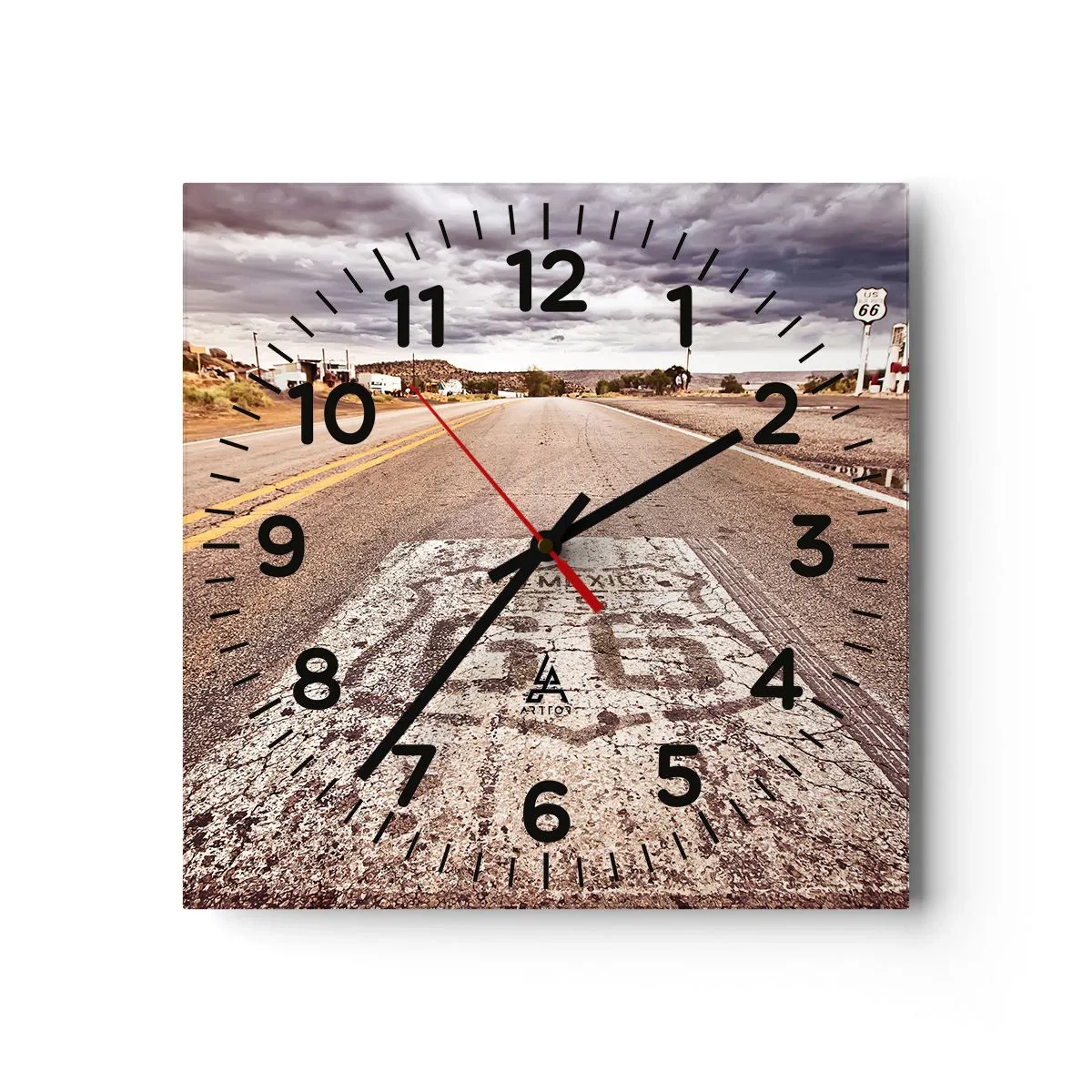 Wandklok - Klok - Mother Road - een Amerikaanse legende - 30x30 cm