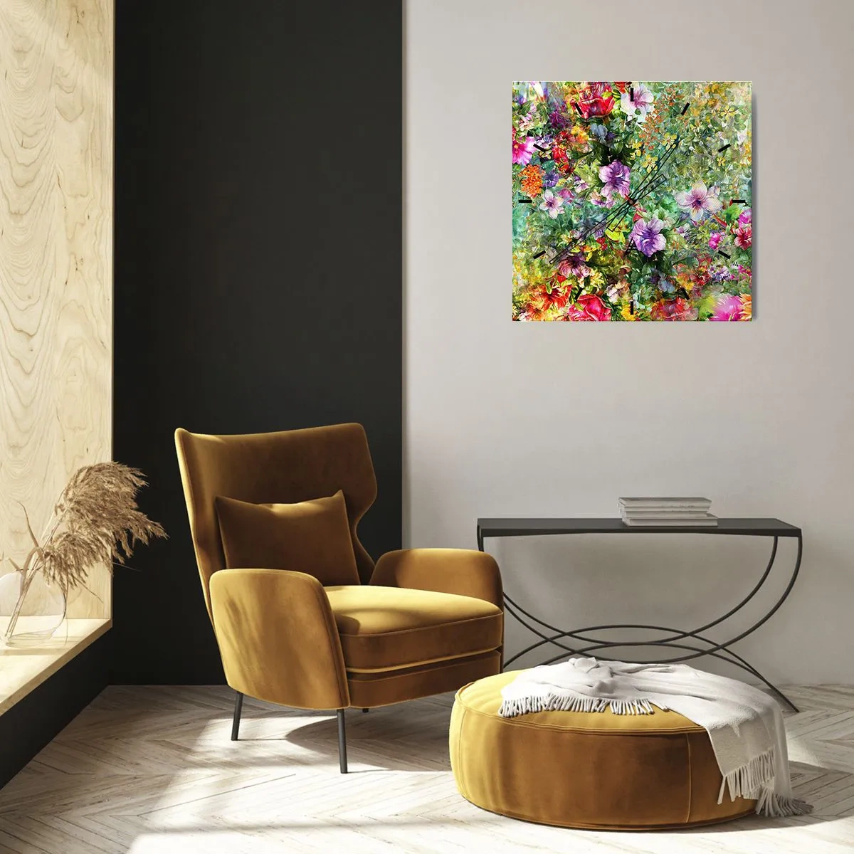 Wandklok - Klok - In bloemen voor verderf - 30x30 cm