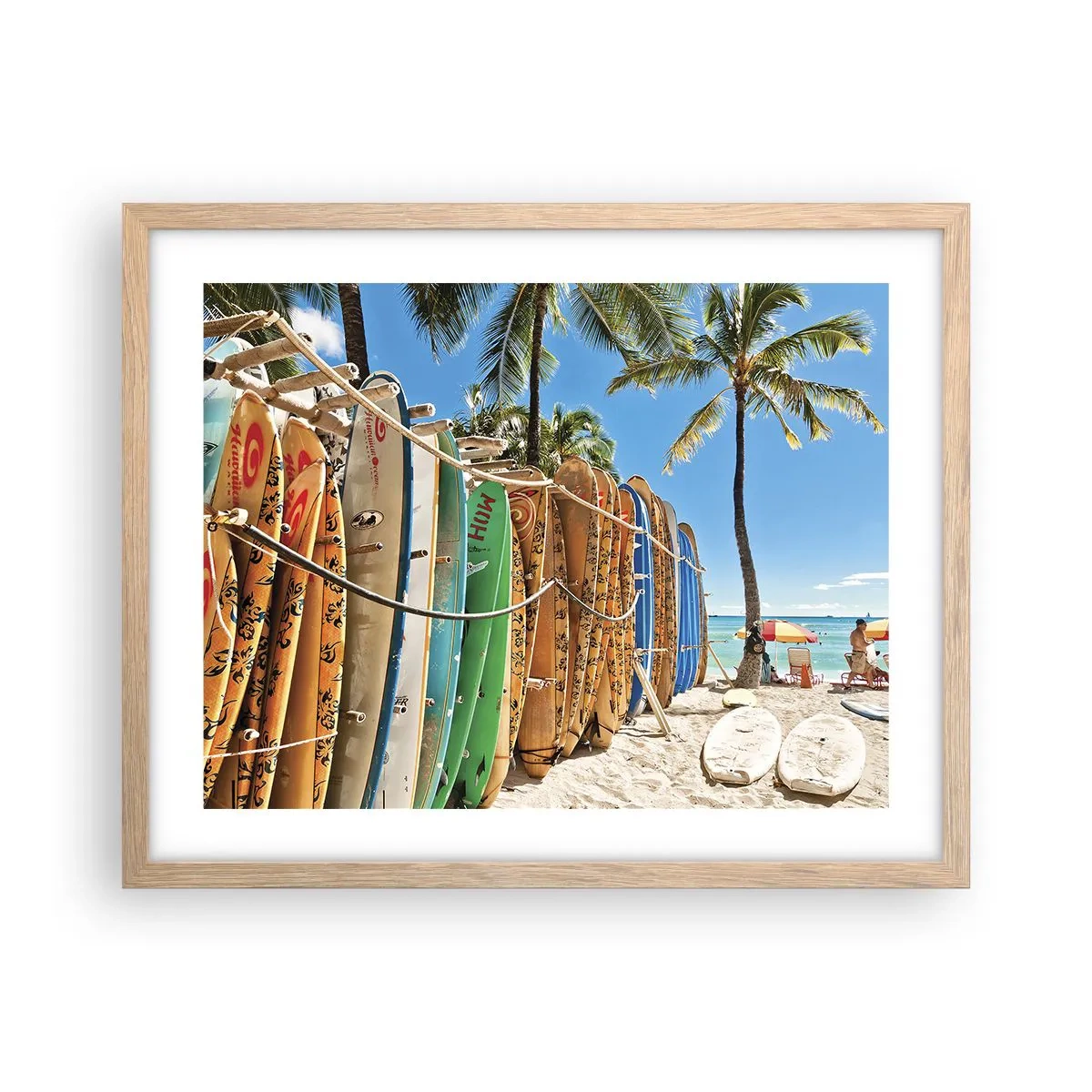 Een poster in een licht eiken lijst - Zonnig plezier - 50x40 cm