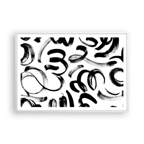 Poster in een witte lijst - Zwart op wit - 100x70 cm