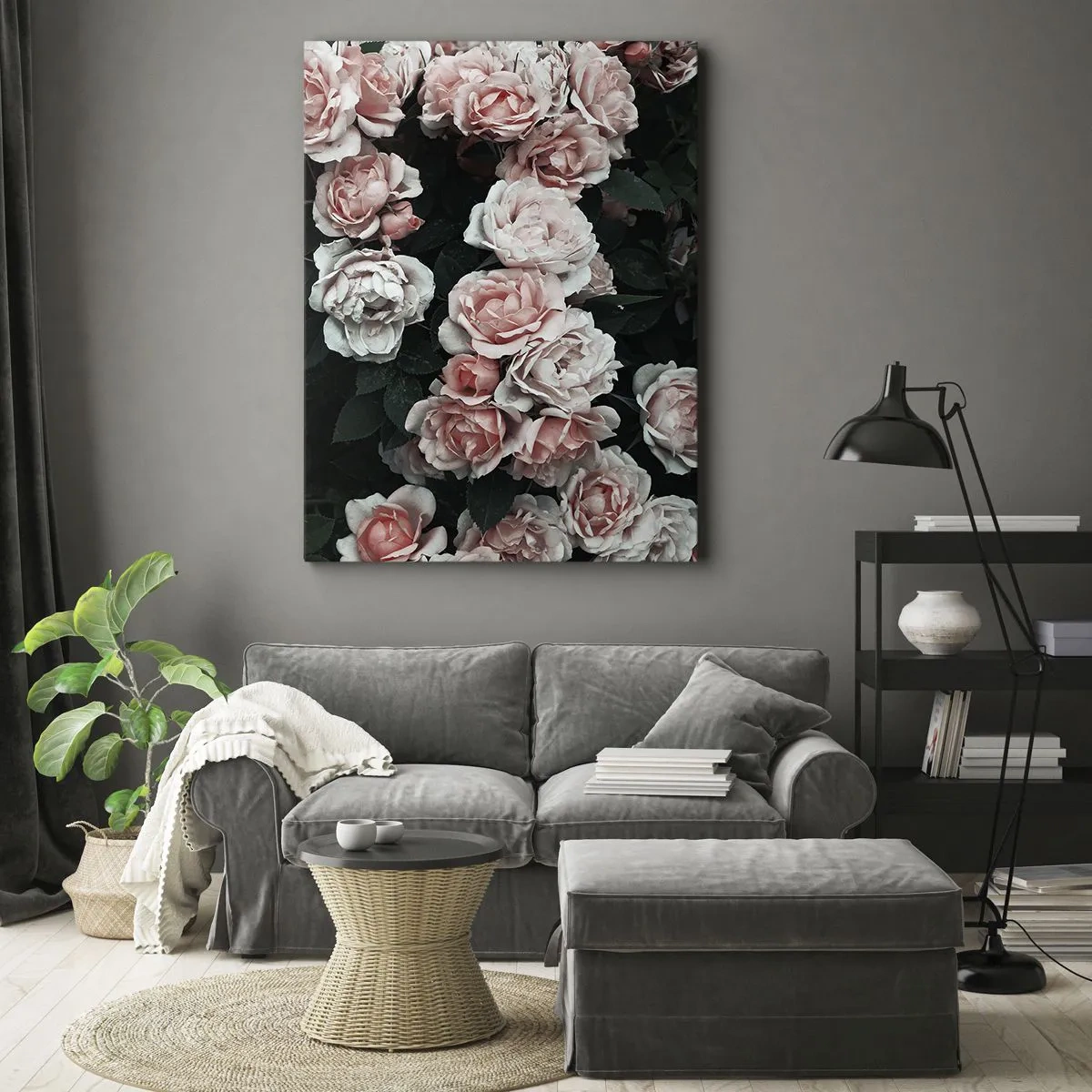 Schilderen op canvas - Rozen ensemble - 80x120 cm