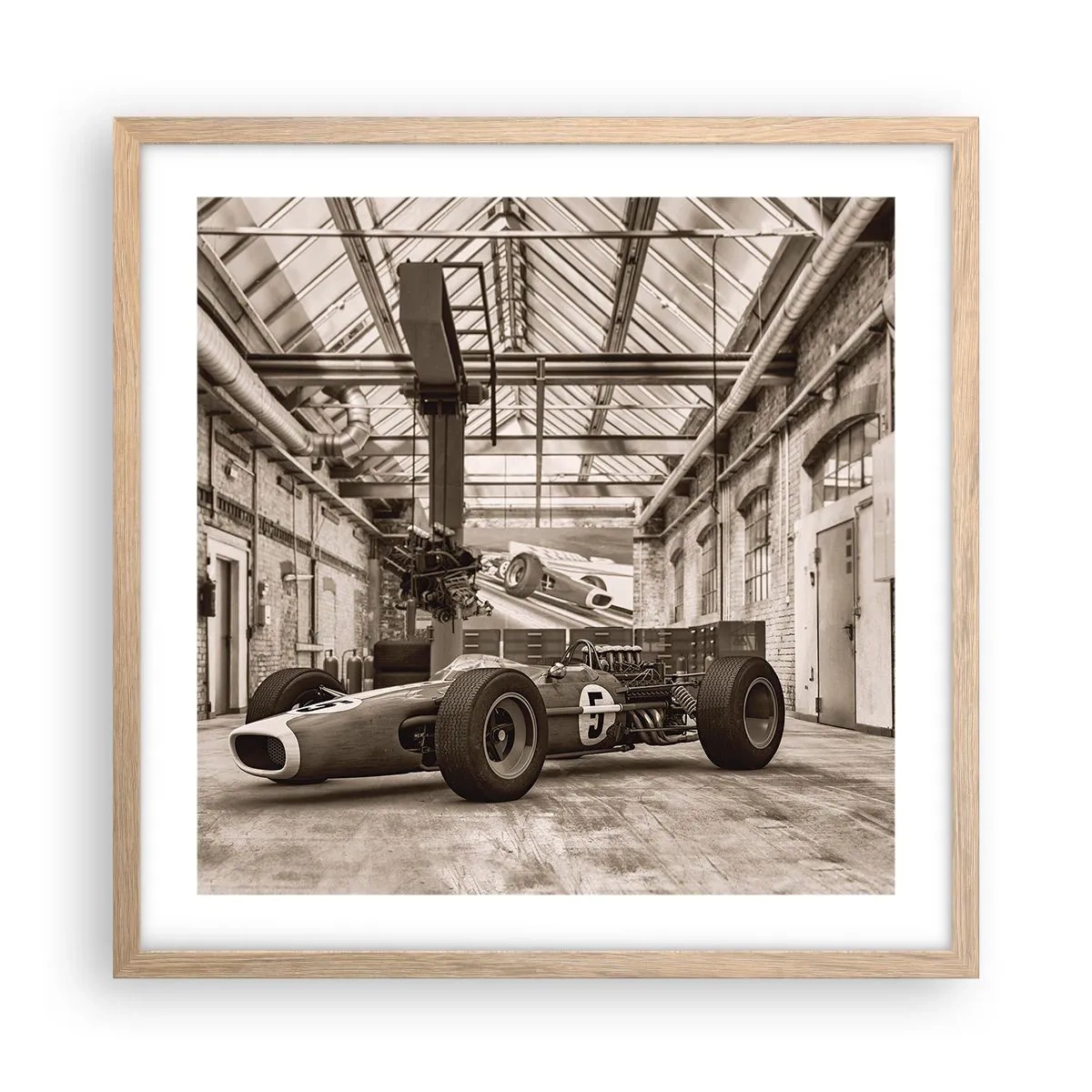 Een poster in een licht eiken lijst - De rust van de winnaar - 50x50 cm