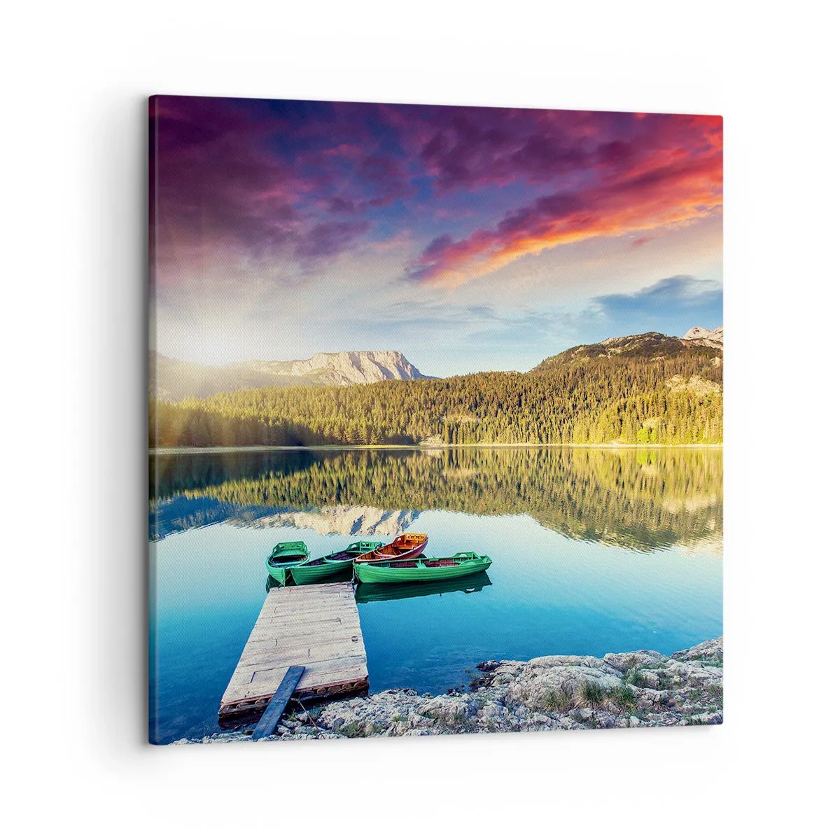 Schilderen op canvas - Over het water zo glad als een spiegel - 50x50 cm