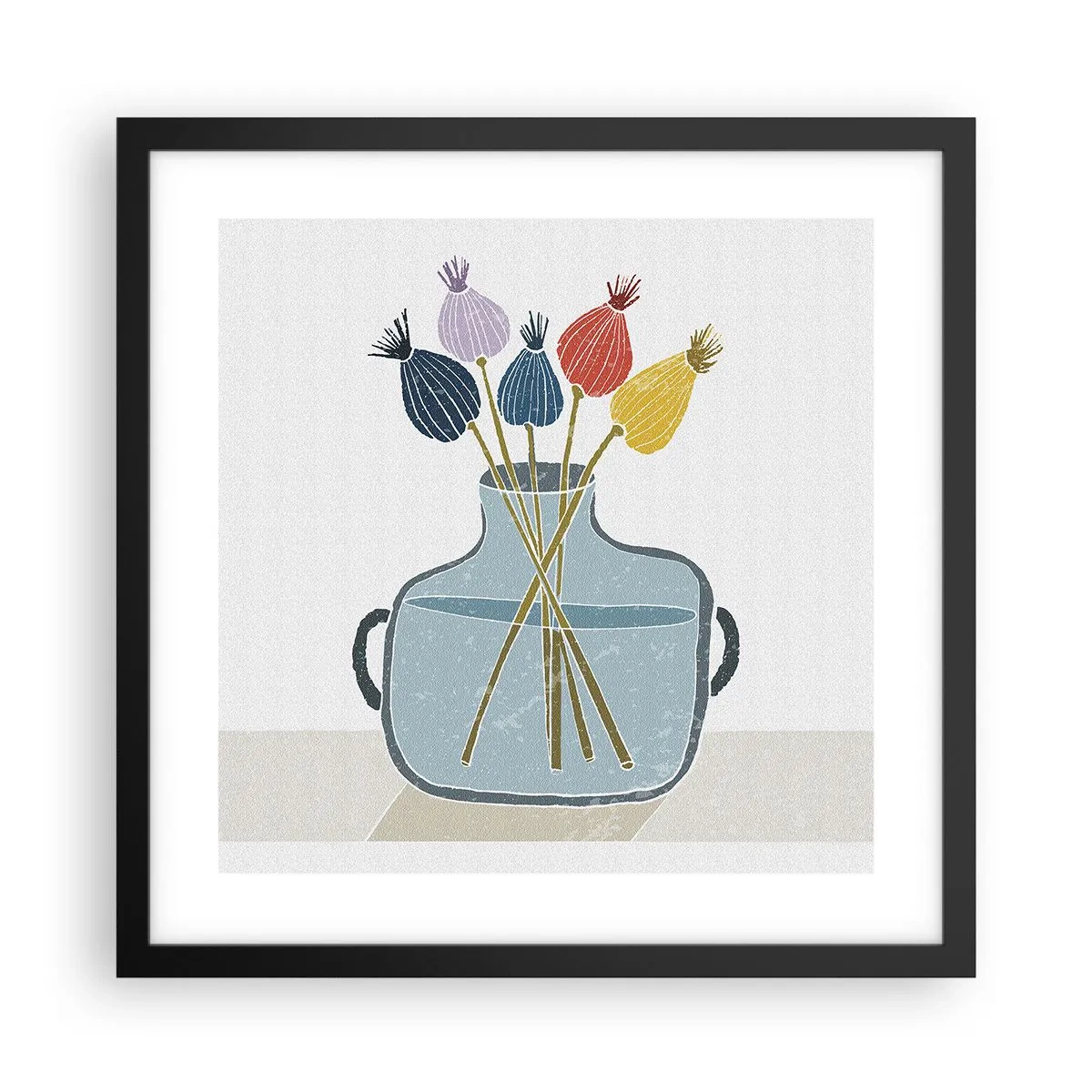 Poster in een zwarte lijst - Alsof hij met maanzaad heeft gezaaid - 40x40 cm