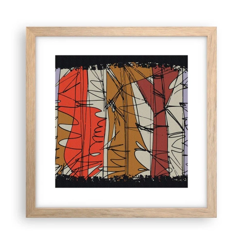 Een poster in een licht eiken lijst - Spontane compositie - 30x30 cm