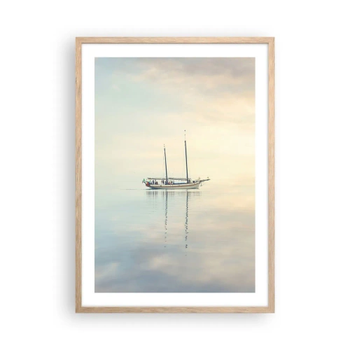 Een poster in een licht eiken lijst - In een zee van stilte - 50x70 cm