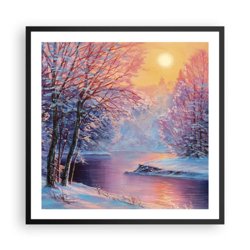 Poster in een zwarte lijst - De kleuren van de winter - 60x60 cm