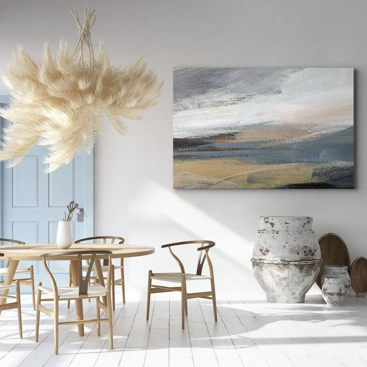 Schilderen op canvas - Abstractie: noordelijk landschap - 100x70 cm