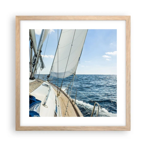 Een poster in een licht eiken lijst - Ahoi, avontuur - 40x40 cm