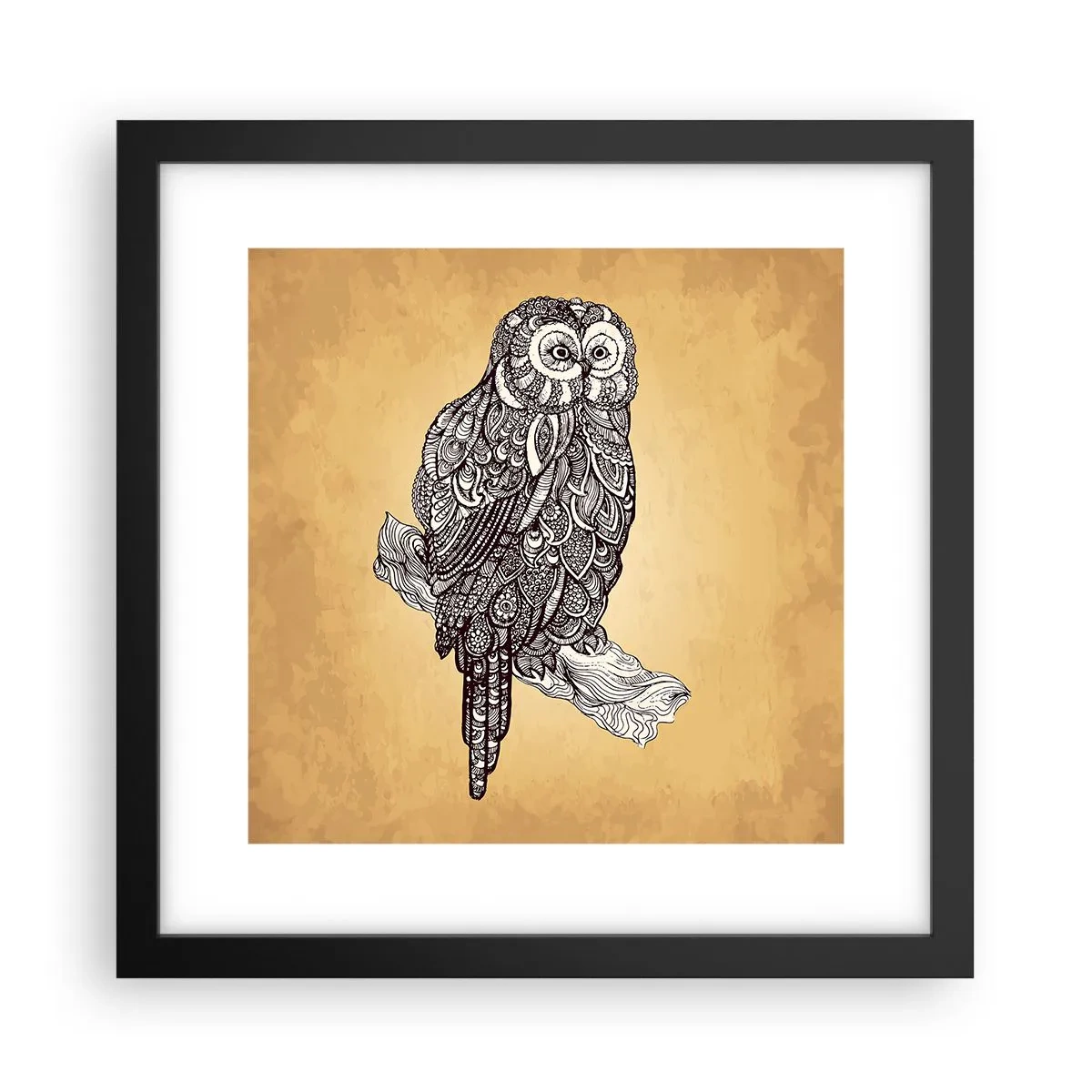 Poster in een zwarte lijst - Ingewikkelde ornamenten van wijsheid - 30x30 cm