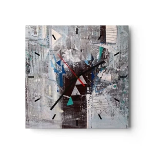 Wandklok - Klok - Overschrijvende volgorde van driehoeken - 30x30 cm