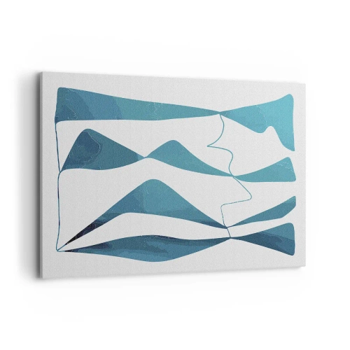 Schilderen op canvas - Abstractie: turquoise verbinding - 100x70 cm