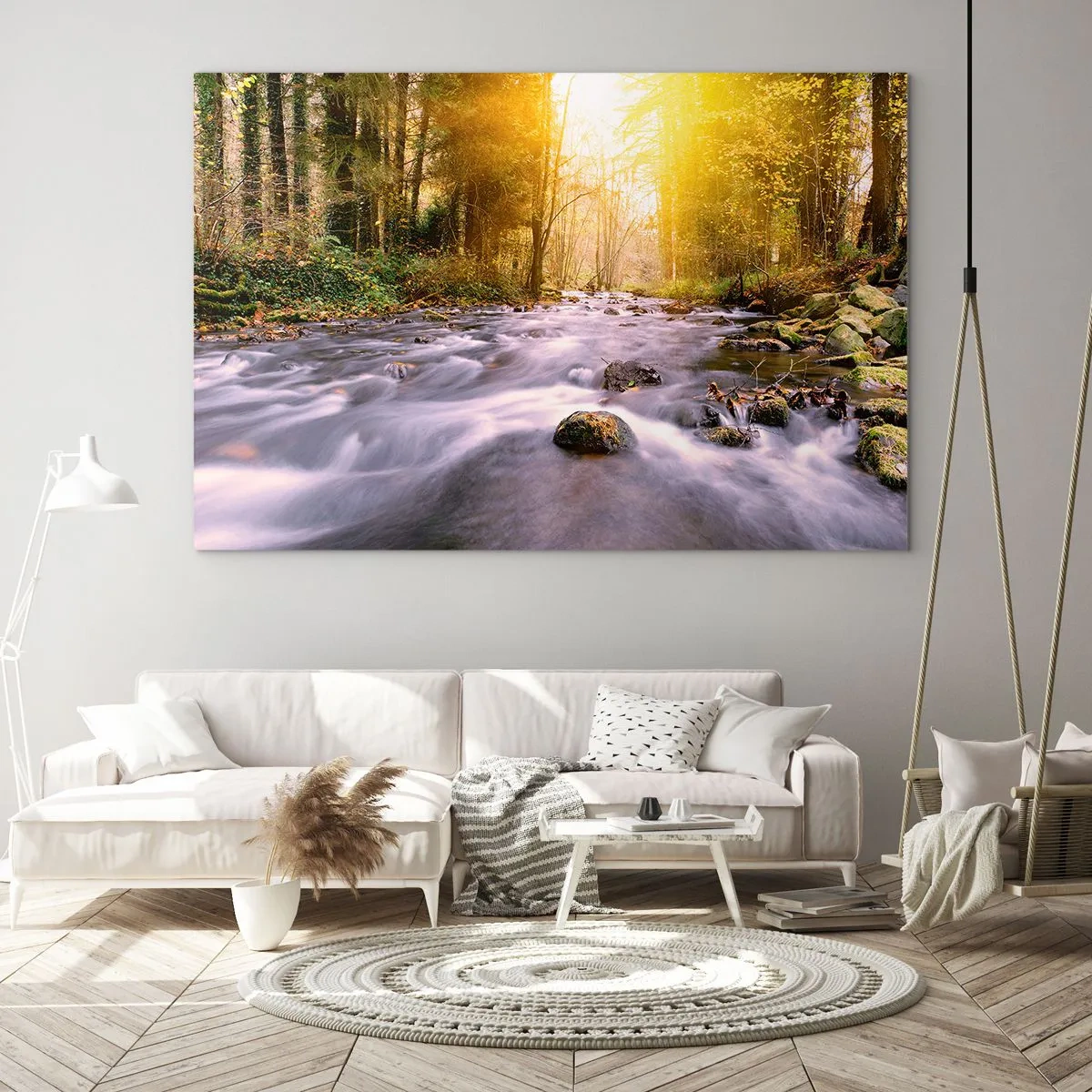 Schilderen op glas - Malachiet in een zilveren en gouden lijst - 120x80 cm