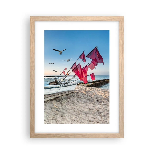 Een poster in een licht eiken lijst - Een welverdiende rust - 30x40 cm