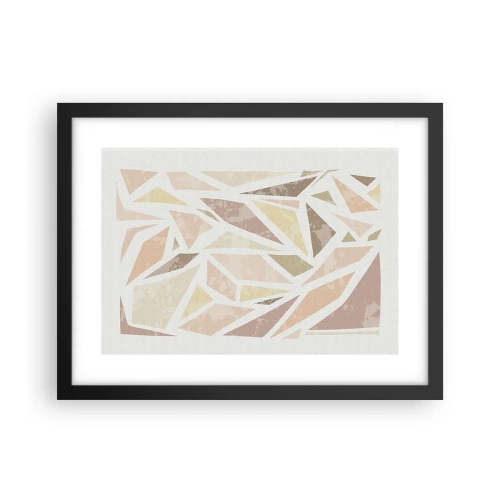 Poster in een zwarte lijst - Gebrandschilderd glas compositie - 40x30 cm