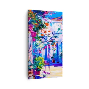 Schilderen op canvas - Impressie - een Italiaanse straat - 55x100 cm