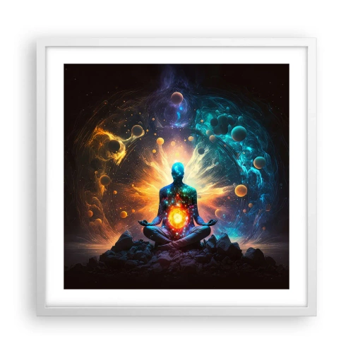 Poster in een witte lijst - Kosmische vrede - 50x50 cm