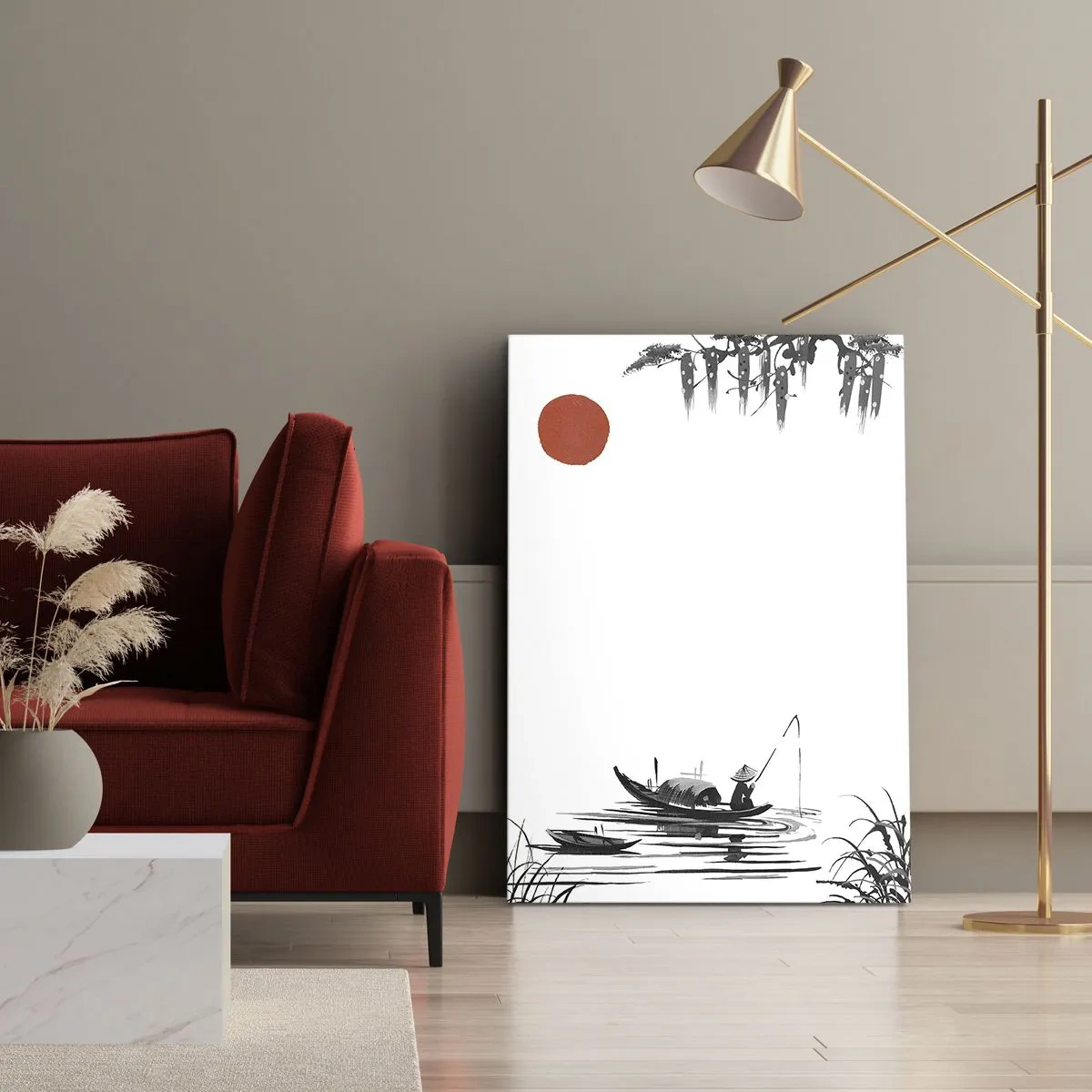 Schilderen op canvas - Aziatische middag - 50x70 cm