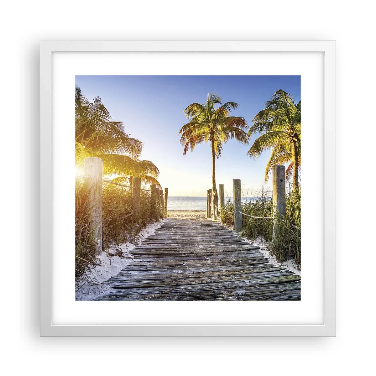 Poster in een witte lijst - Rechtstreeks naar het paradijs - 40x40 cm