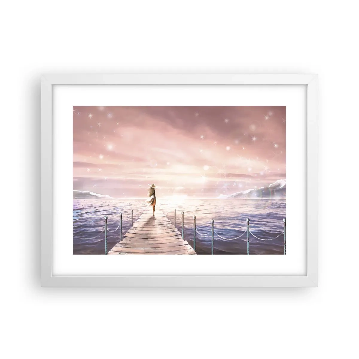 Poster in een witte lijst - In het licht van een droom - 40x30 cm
