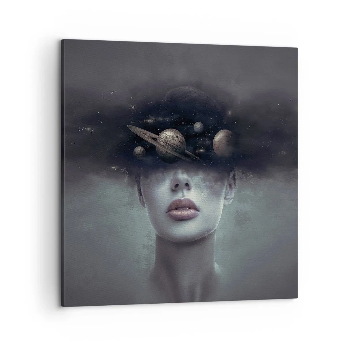 Schilderen op canvas - En de planeten worden gek... - 50x50 cm