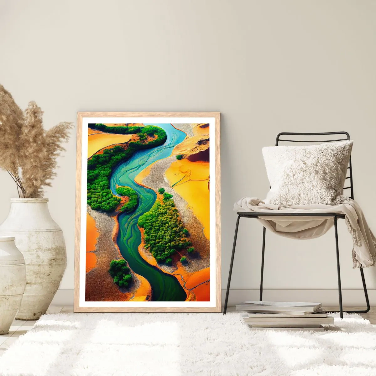 Een poster in een licht eiken lijst - Levengevende rivier - 70x100 cm