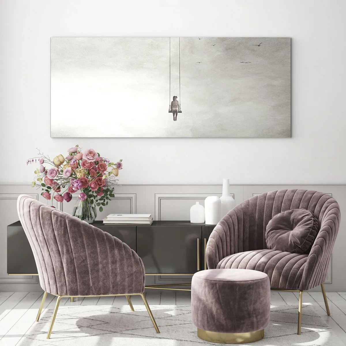 Schilderen op glas - Een kind in ons - 120x50 cm