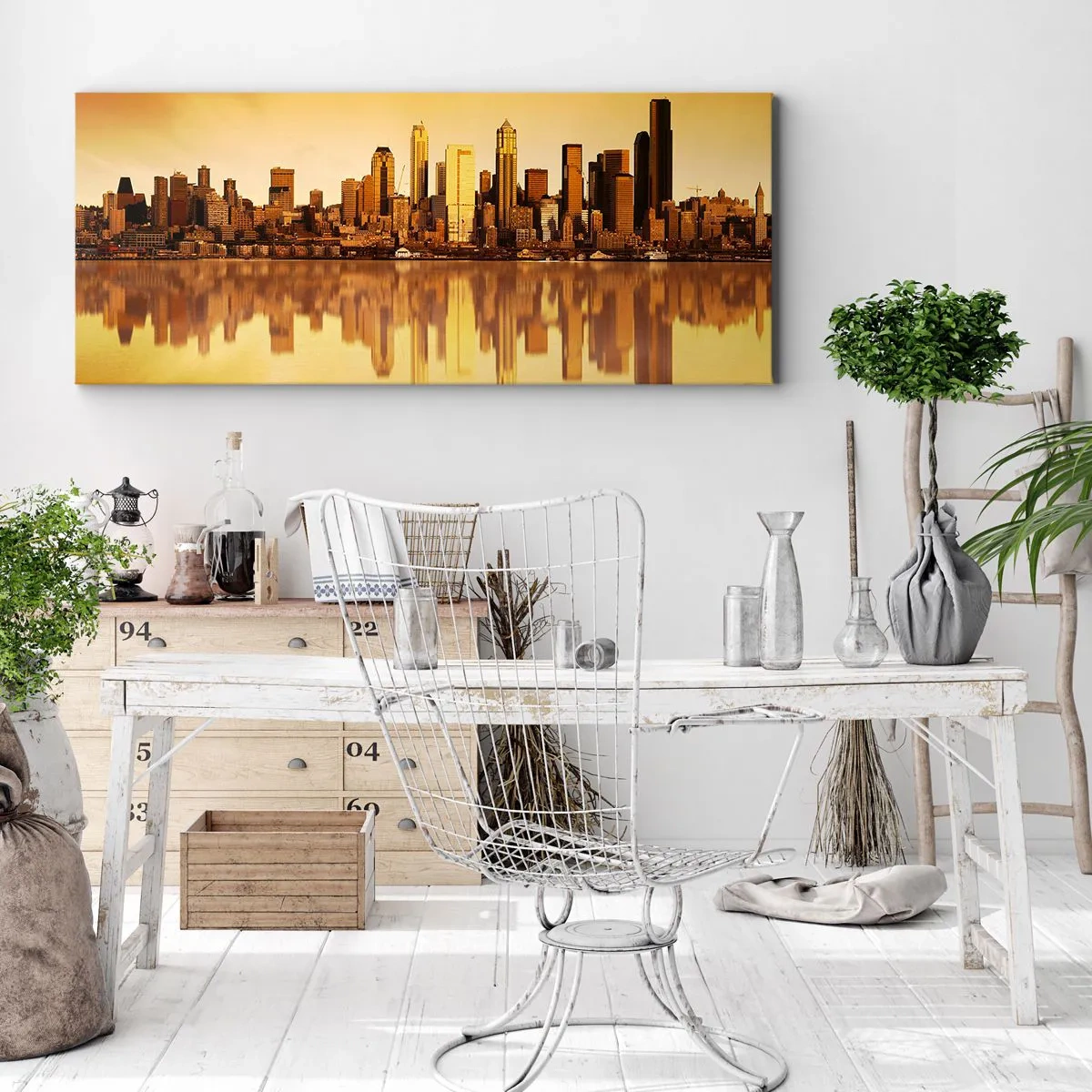 Schilderen op canvas - De stilte van de metropool - 100x40 cm