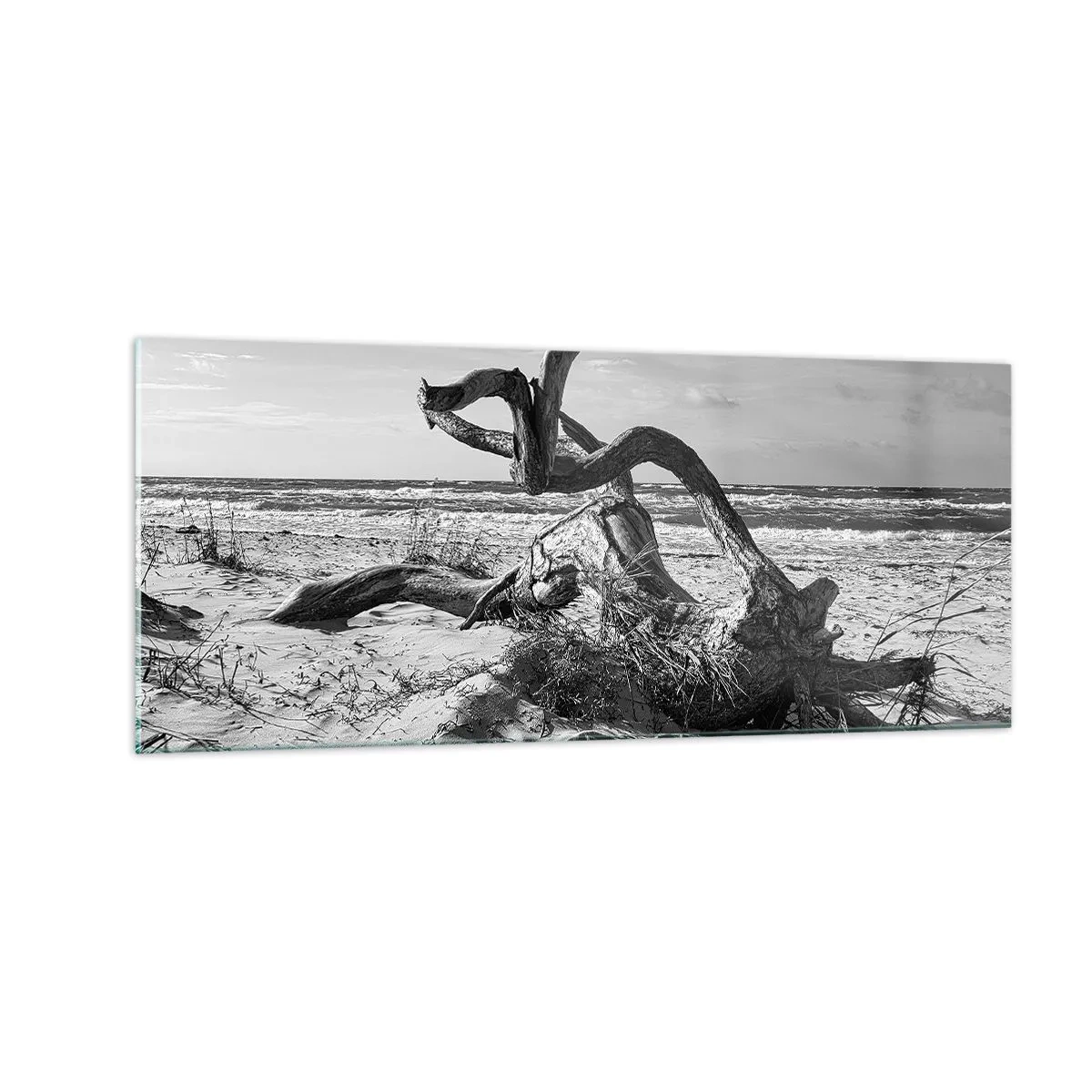 Schilderen op glas - Zee sculptuur - 100x40 cm