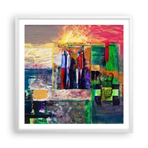 Poster in een witte lijst - Relaties en emoties - 60x60 cm