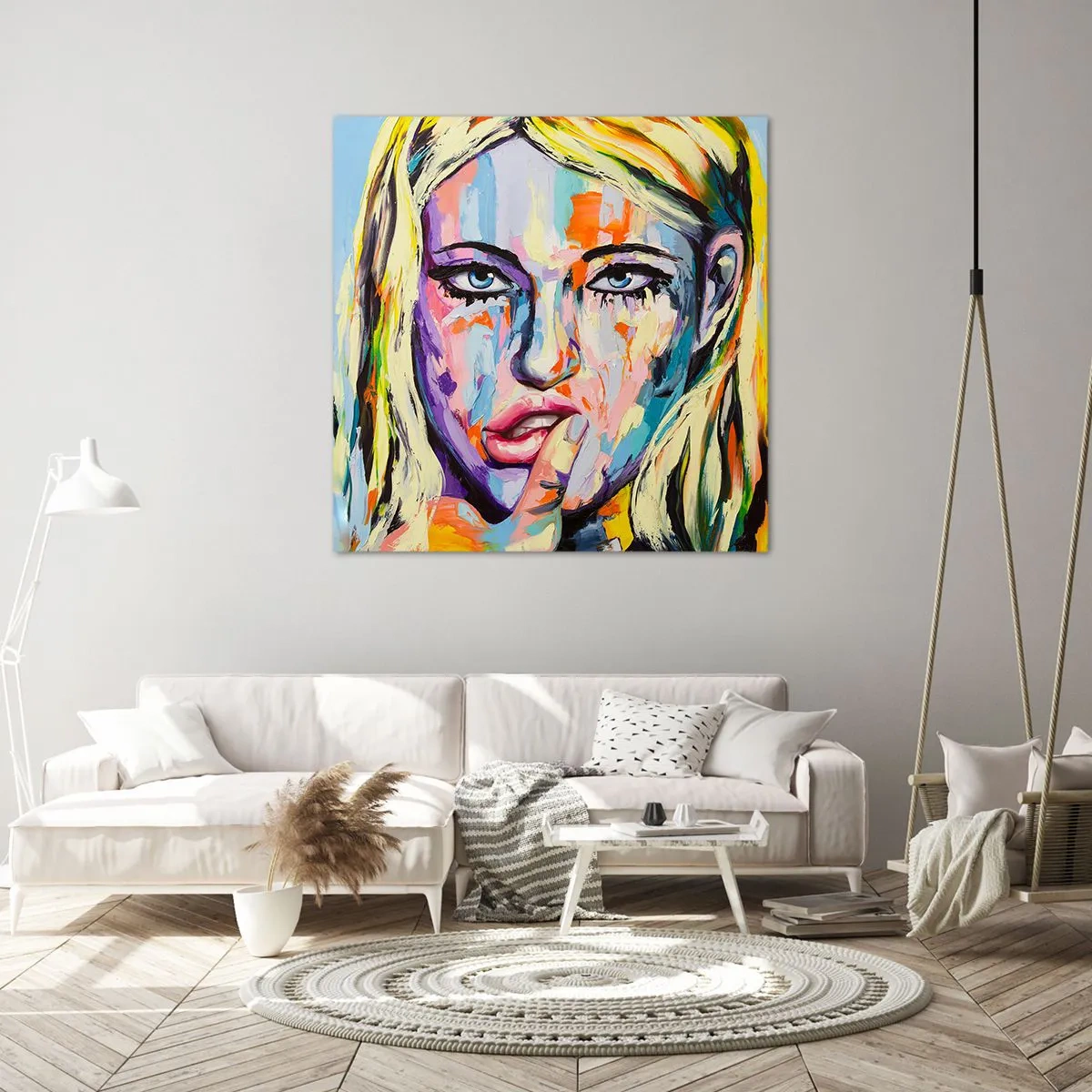Schilderen op canvas - Kijk haar recht in de ogen - 30x30 cm