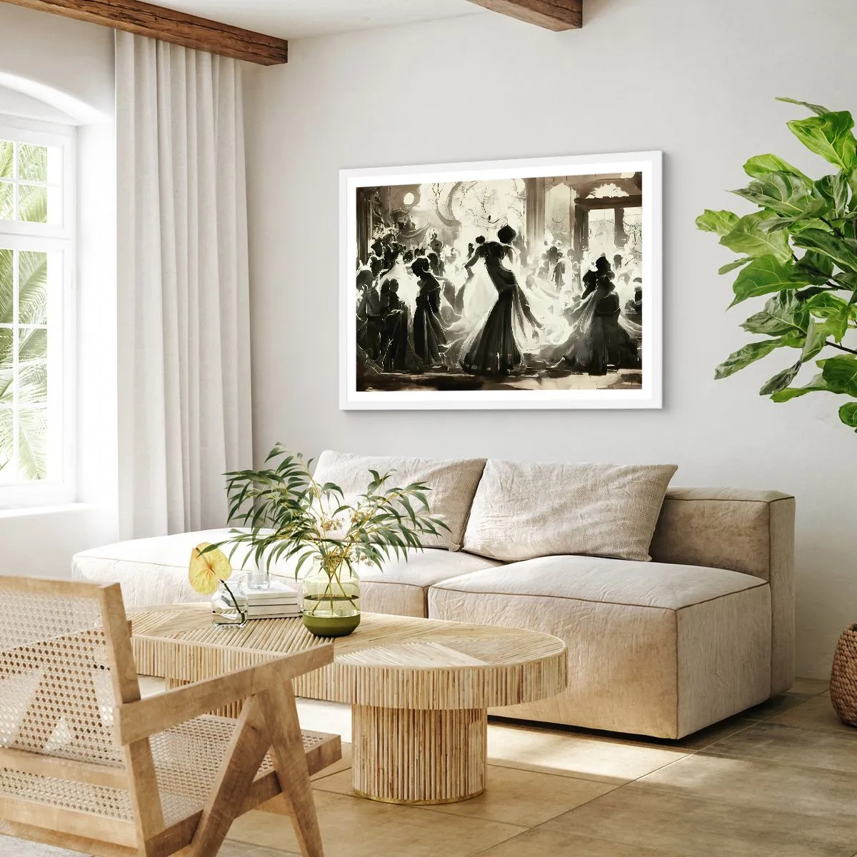 Poster in een witte lijst - De grote maskerade - 100x70 cm