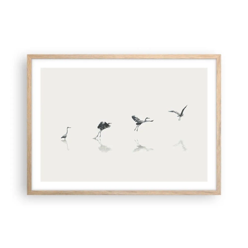 Een poster in een licht eiken lijst - Vier eenvoudige stappen - 70x50 cm