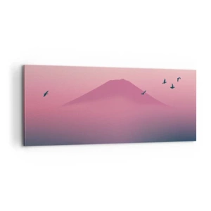 Schilderen op canvas - Wandelaars boven de wolken - 100x40 cm
