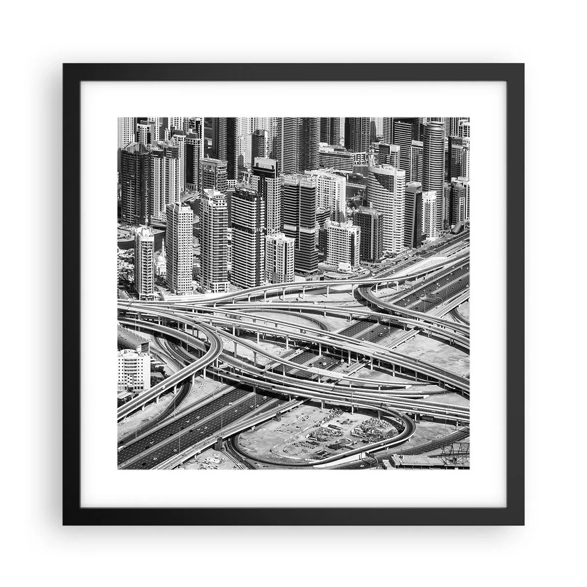 Poster in een zwarte lijst - Dubai - de onmogelijke stad - 40x40 cm