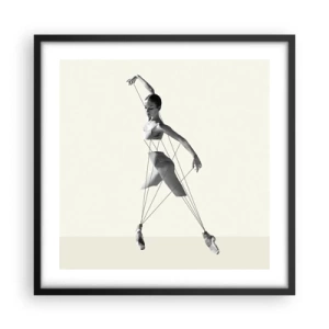 Poster in een zwarte lijst - In het theater van de wereld - 50x50 cm