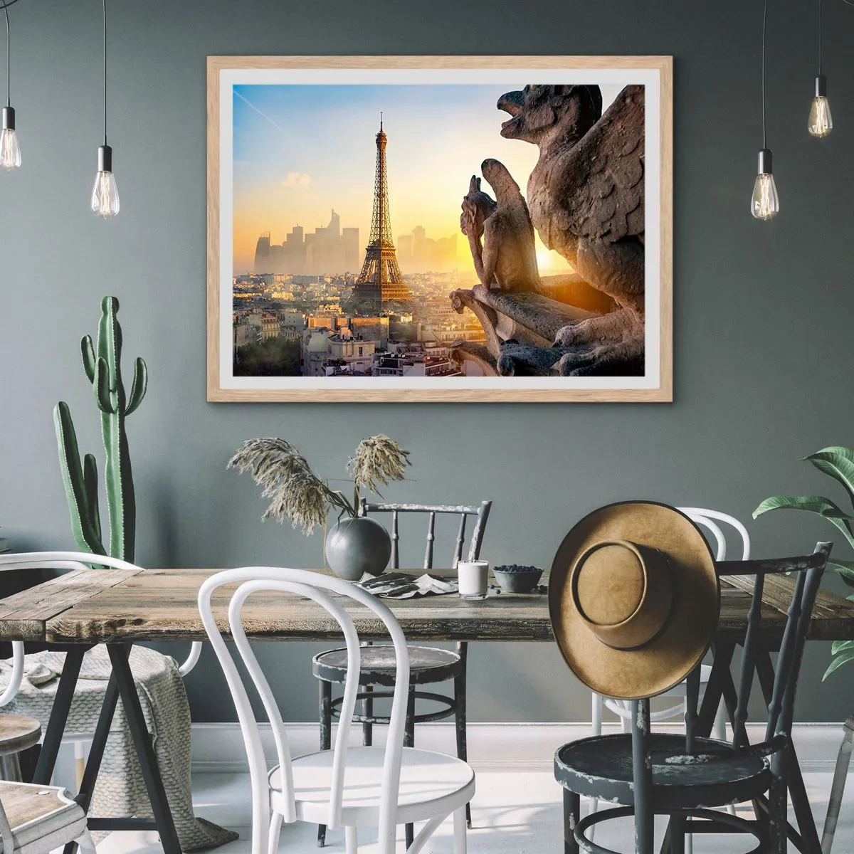 Een poster in een licht eiken lijst - Er is veel veranderd... - 100x70 cm