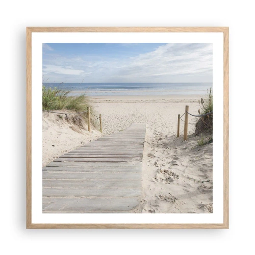 Een poster in een licht eiken lijst - naar de horizon - 60x60 cm