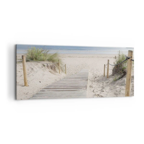 Schilderen op canvas - naar de horizon - 100x40 cm