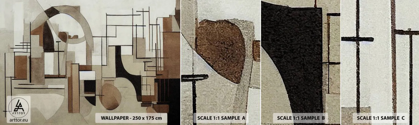 Fotobehang Staaltje Standard Eco - Stadslandschap 2.0 - Abstractie, Deel, Vormen - 100x30 cm
